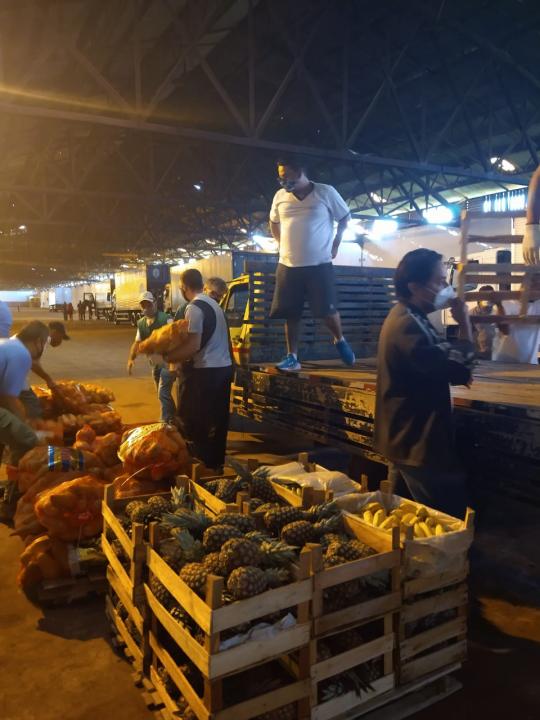 Foto 7 de 15 — Voluntários começam a separação de alimentos; entenda como será a distribuição